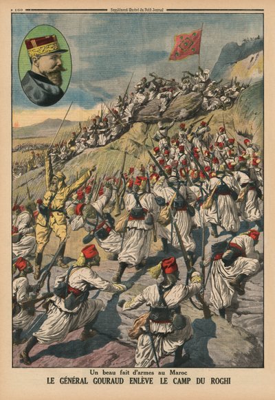 A Fine Feat of Arms in Morocco, General Gouraud Capturing the Camp of Roghi, Back Cover Illustration from 